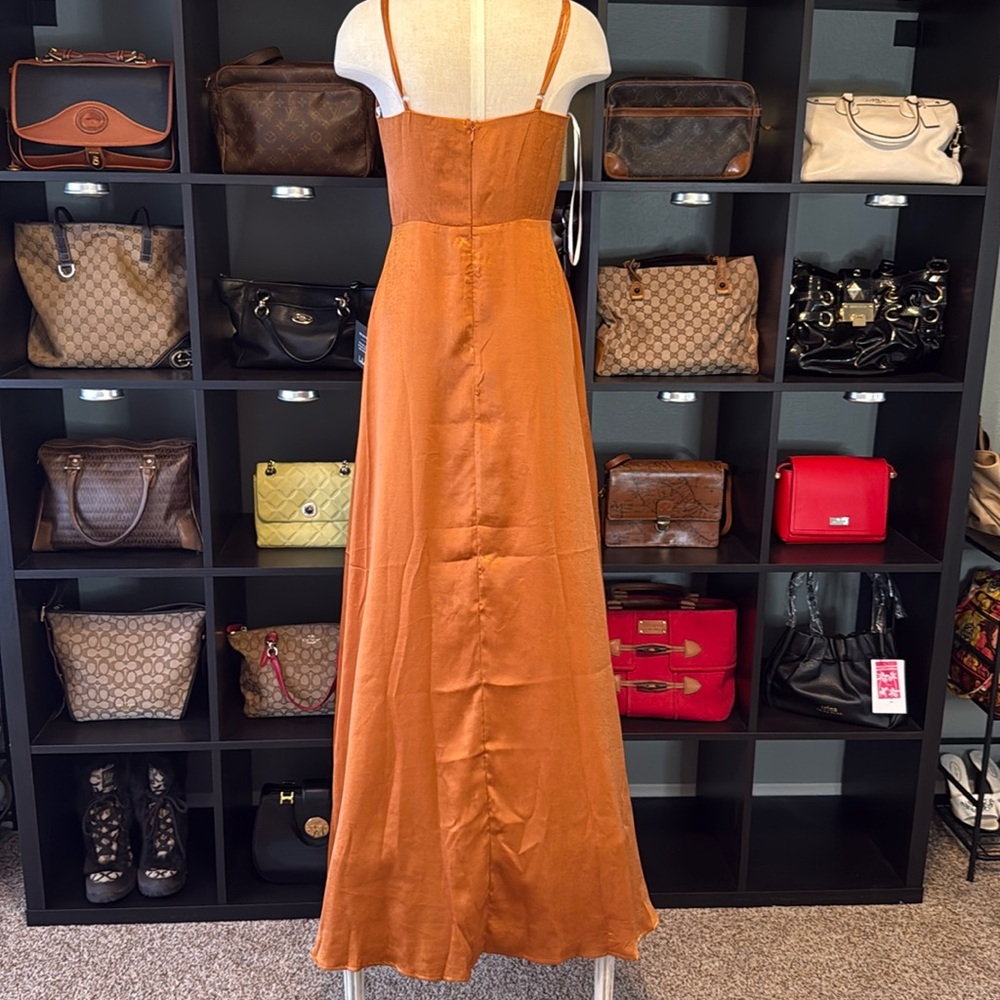 Lulu's Constantine Rust Orange Maxi Dress - Picture 3 of 7